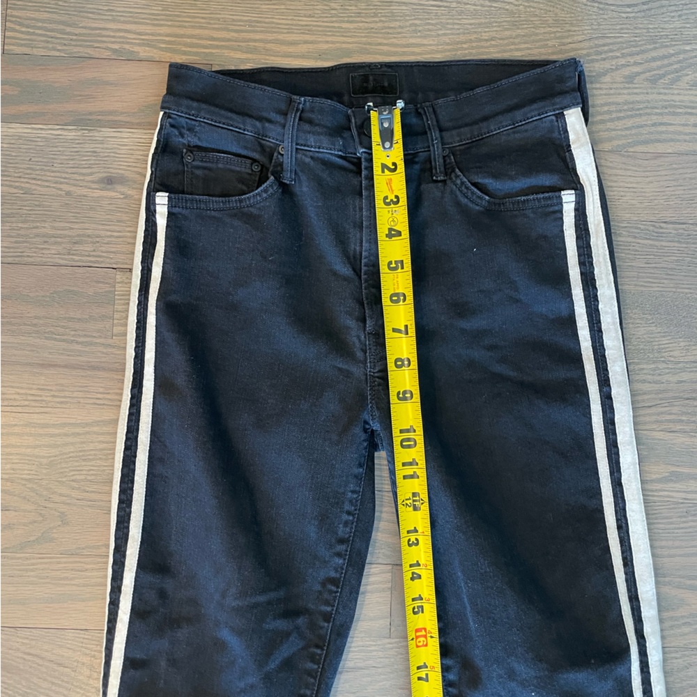MOTHER The Insider Crop Step Fray Jeans in Guilty Racer Black - Picture 8 of 9